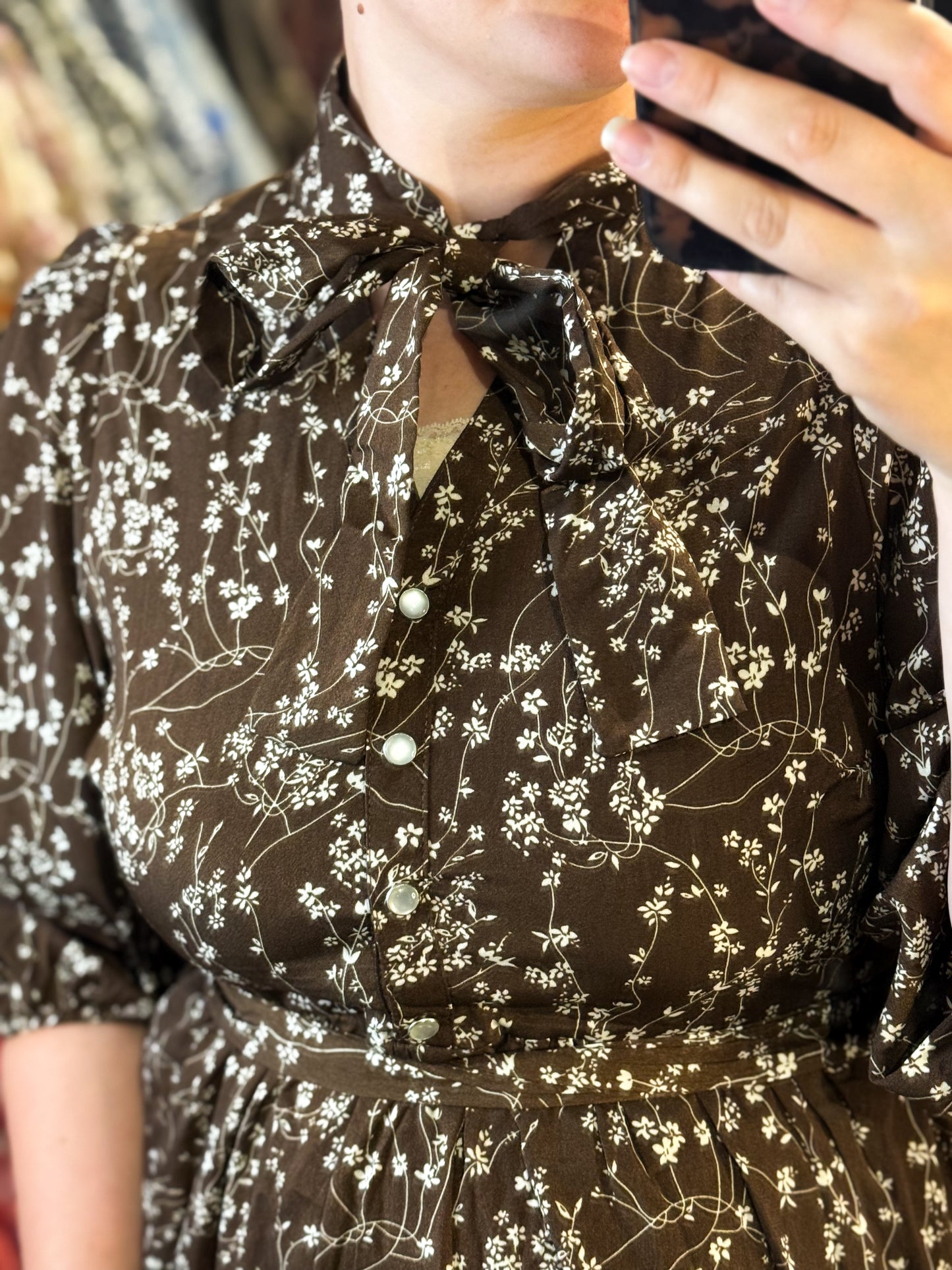 Briony Dress in Mocha/Cream- Misses (S-XL)