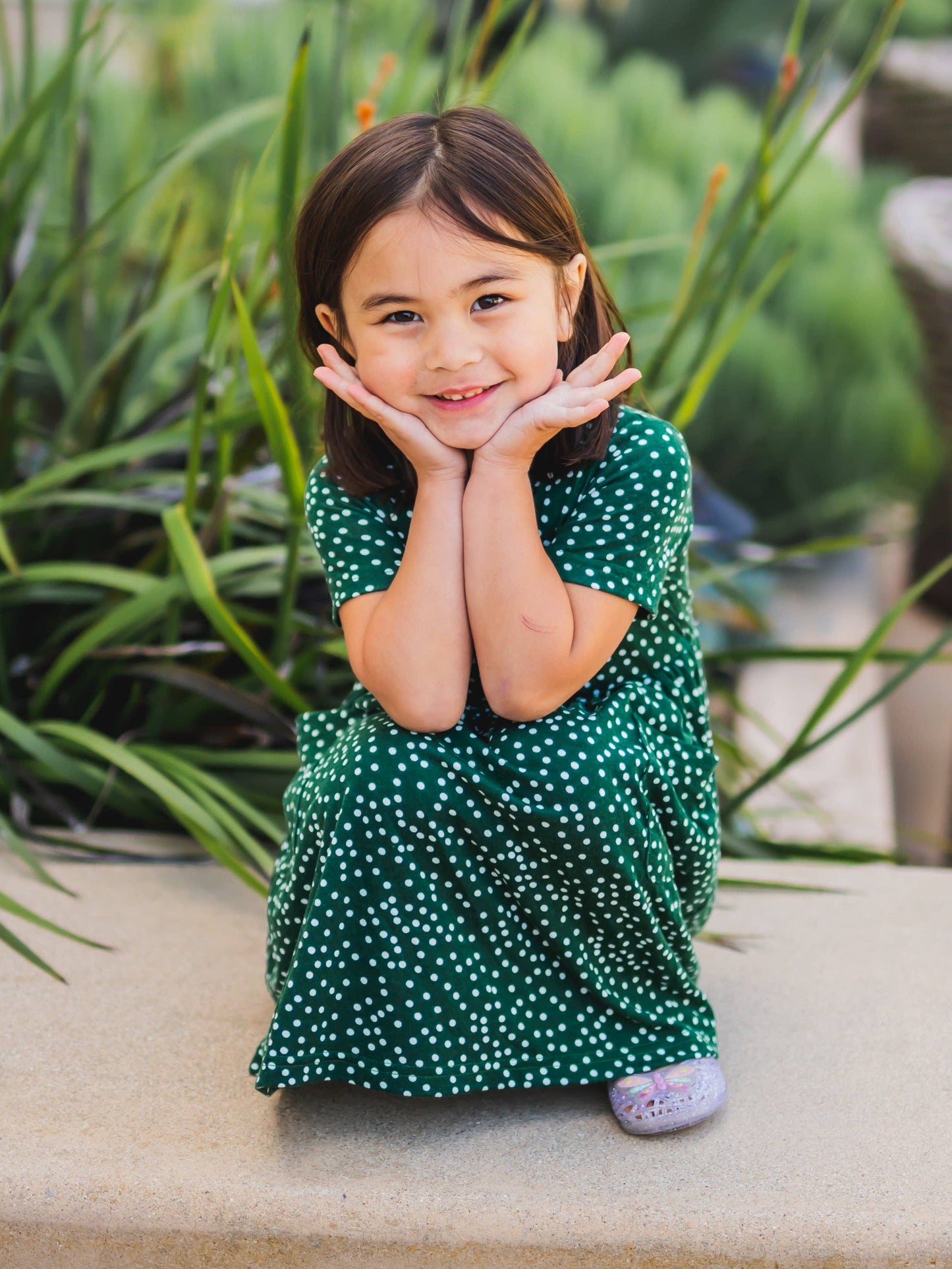 Olea Dress in Green- Girls (3-4Y - 8-9Y)