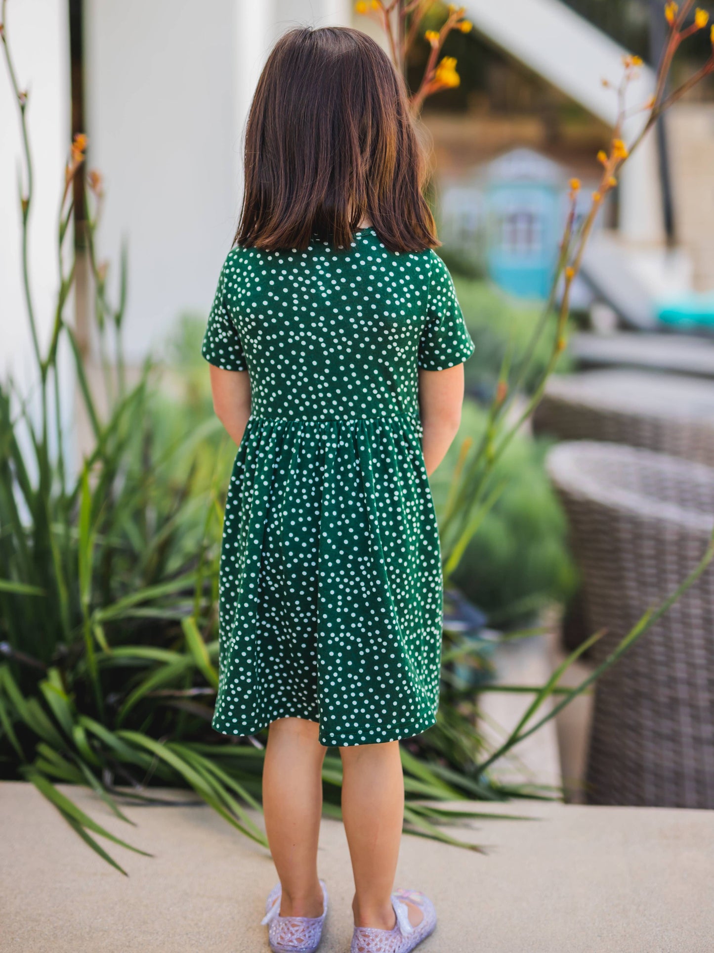 Olea Dress in Green- Girls (3-4Y - 8-9Y)