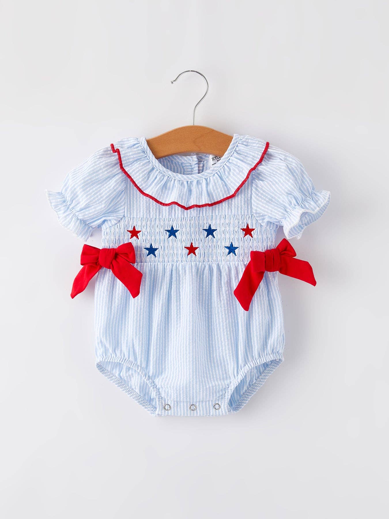 Star Romper in Blue- Infant Girls (3M-18M)