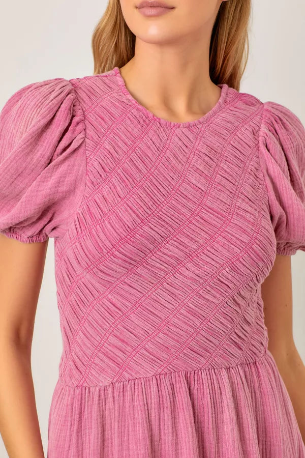 Elle W Dress in Pink- Plus (1X,2X)