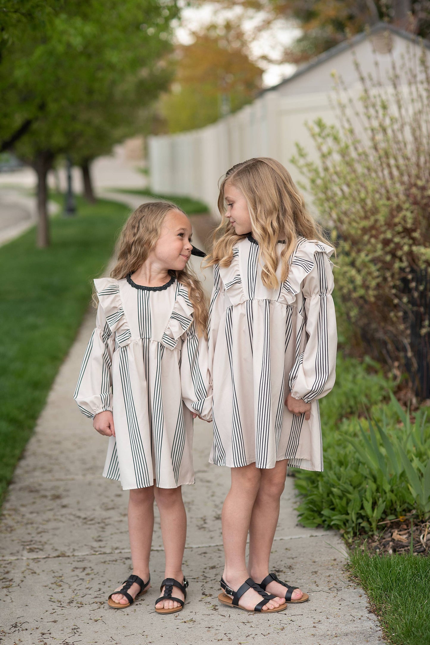 Calliope Dress in Cream/Black- Girls (3/4-10/12)