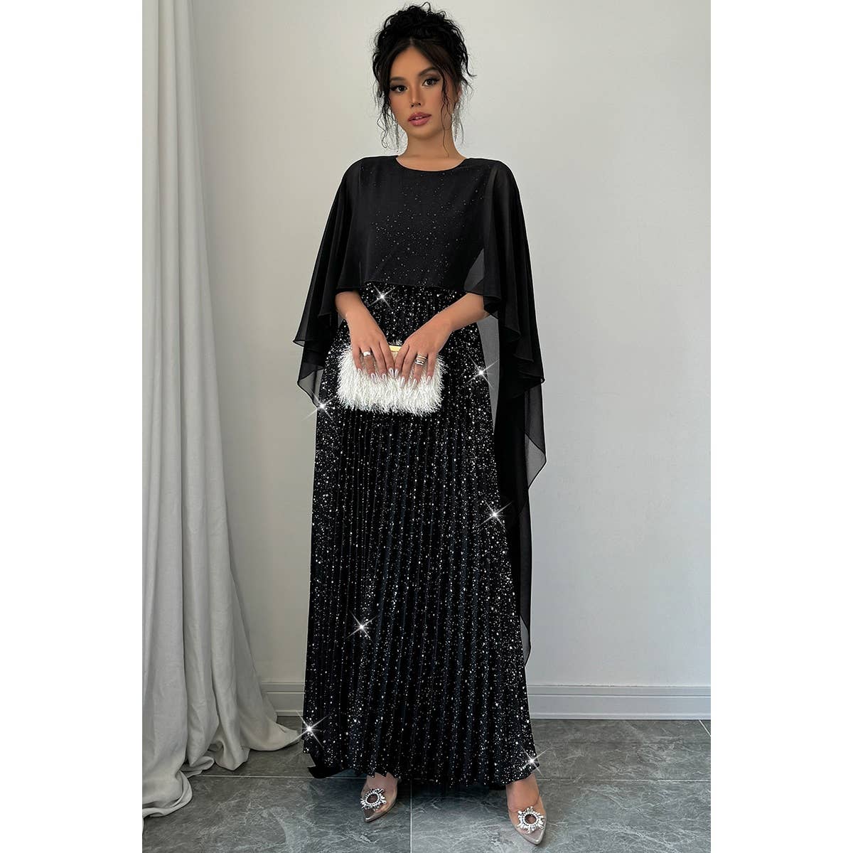 Gala Sparkle Dress in Black- Misses and Plus (S-XL,4X)