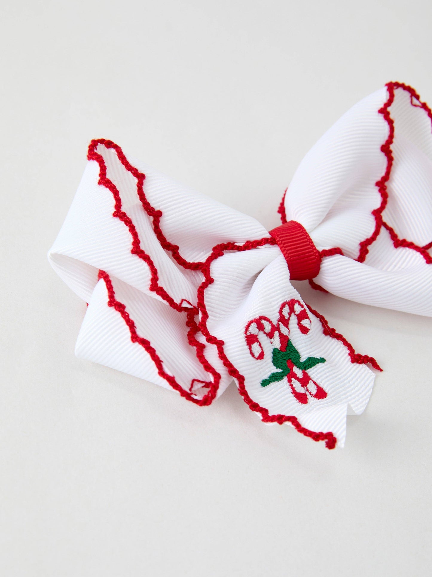 Candy Cane Bow Hair Clip- Hair Accessories