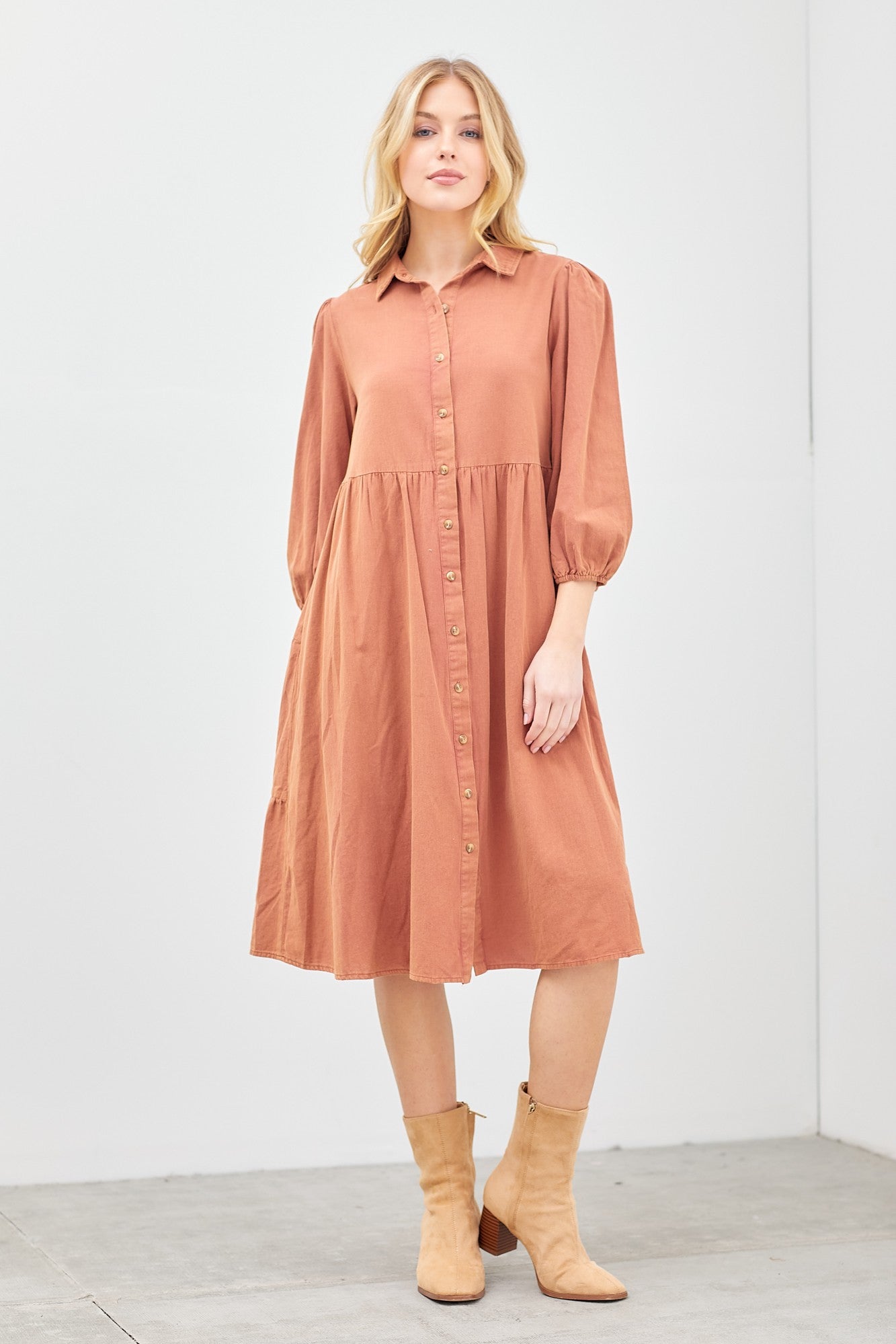 Kini Dress in Brown- Plus (1X-3X)