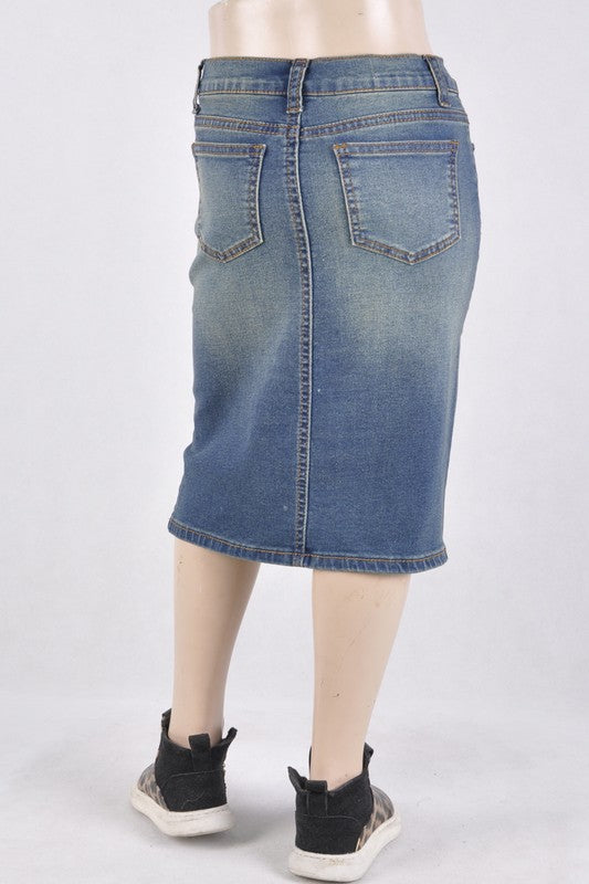 Dennie Denim Skirt in Vintage Wash- Girls & Tween (S 4/6- L 12/14)