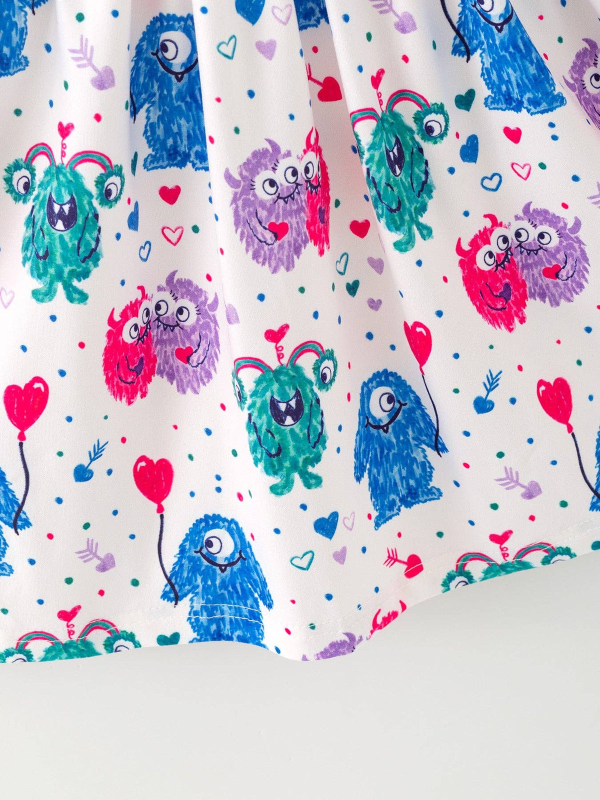 Colorful Monster Dress in Multi- Girls (2-6)