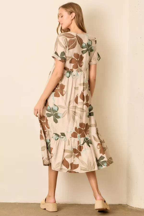 Solea Dress in Taupe Multi- Misses (S-XL)