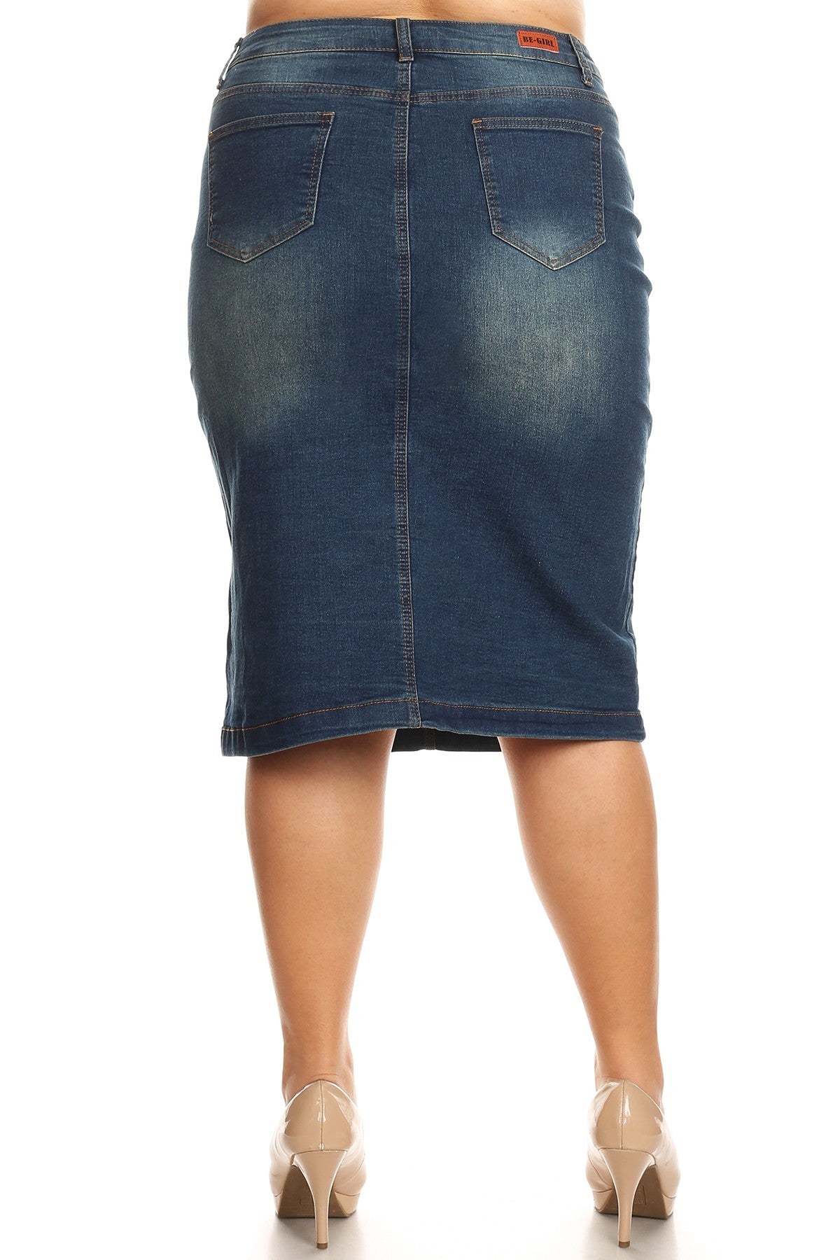 Dennie Denim Skirt in Vintage Wash- Misses and Plus (S-3X)