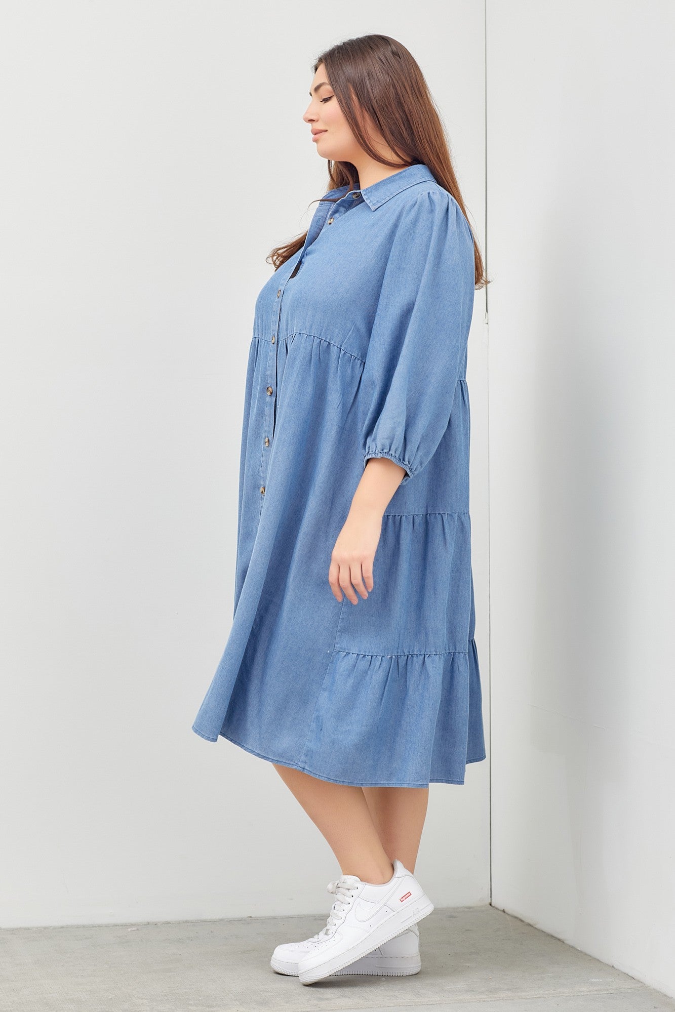 Kini Dress in Denim- Plus (1X-3X)