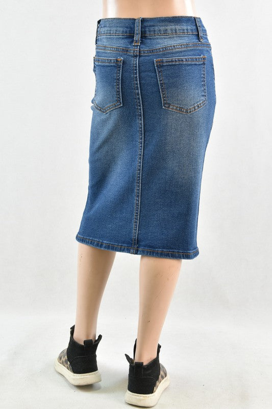 Dennie Denim Skirt in Indigo Wash- Girls & Tween (S 4/6- L 12/14)