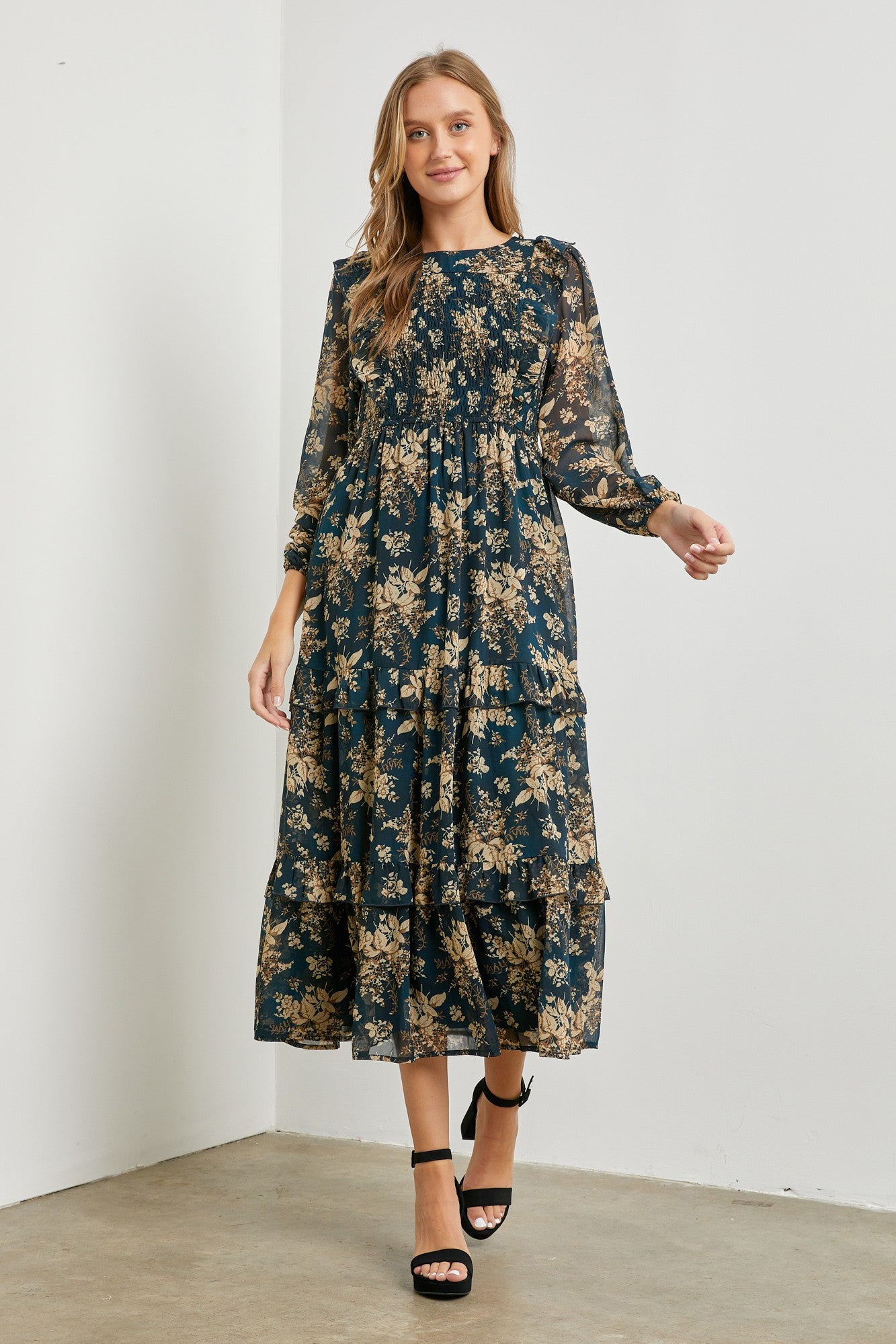 Bronwyn Dress in Navy- Misses (S-L)
