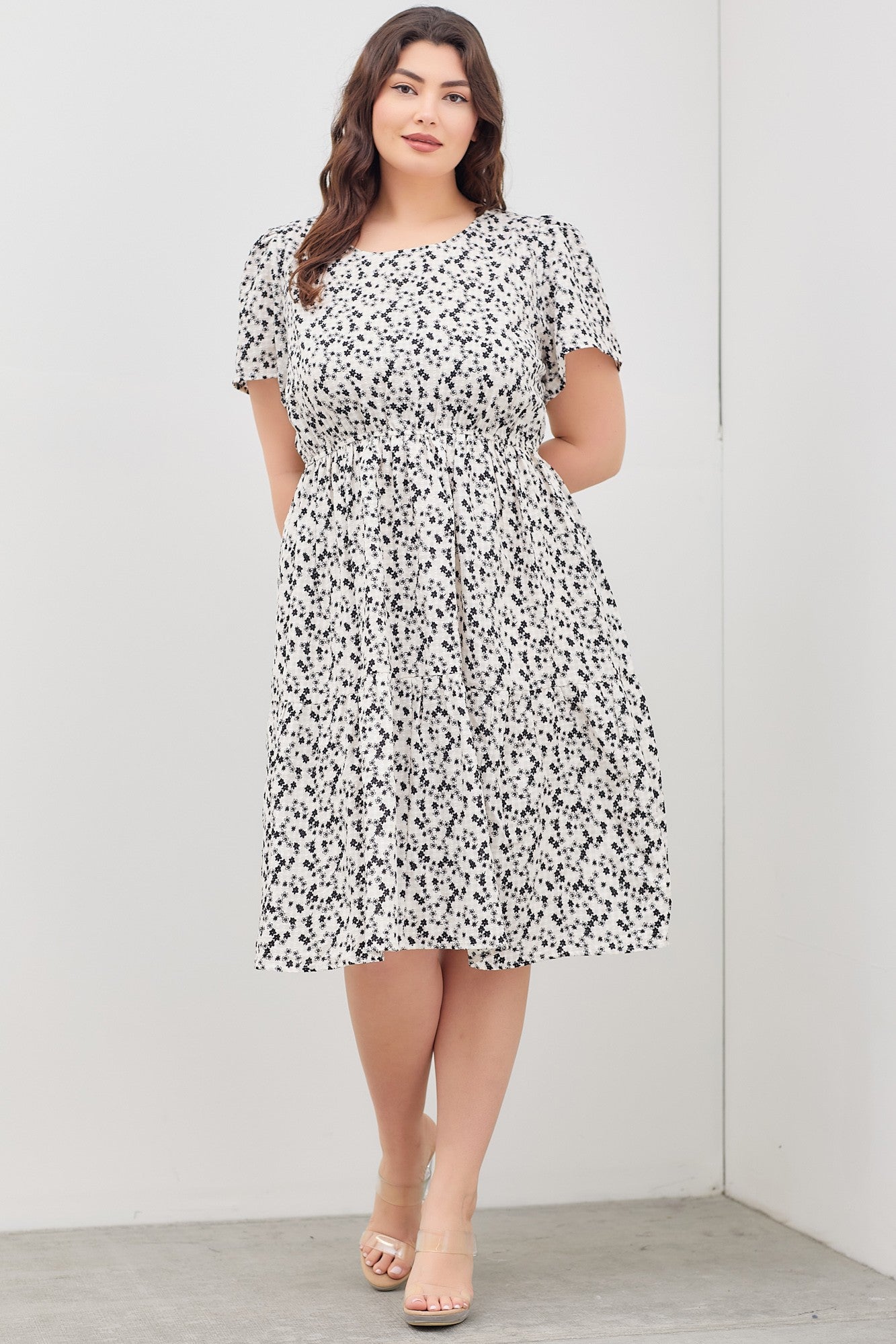 Alma Dress in Ivory- Plus (2X,3X) Ivory / 3X Alma Dress in Ivory- Plus (2X,3X) Ivory / 3X