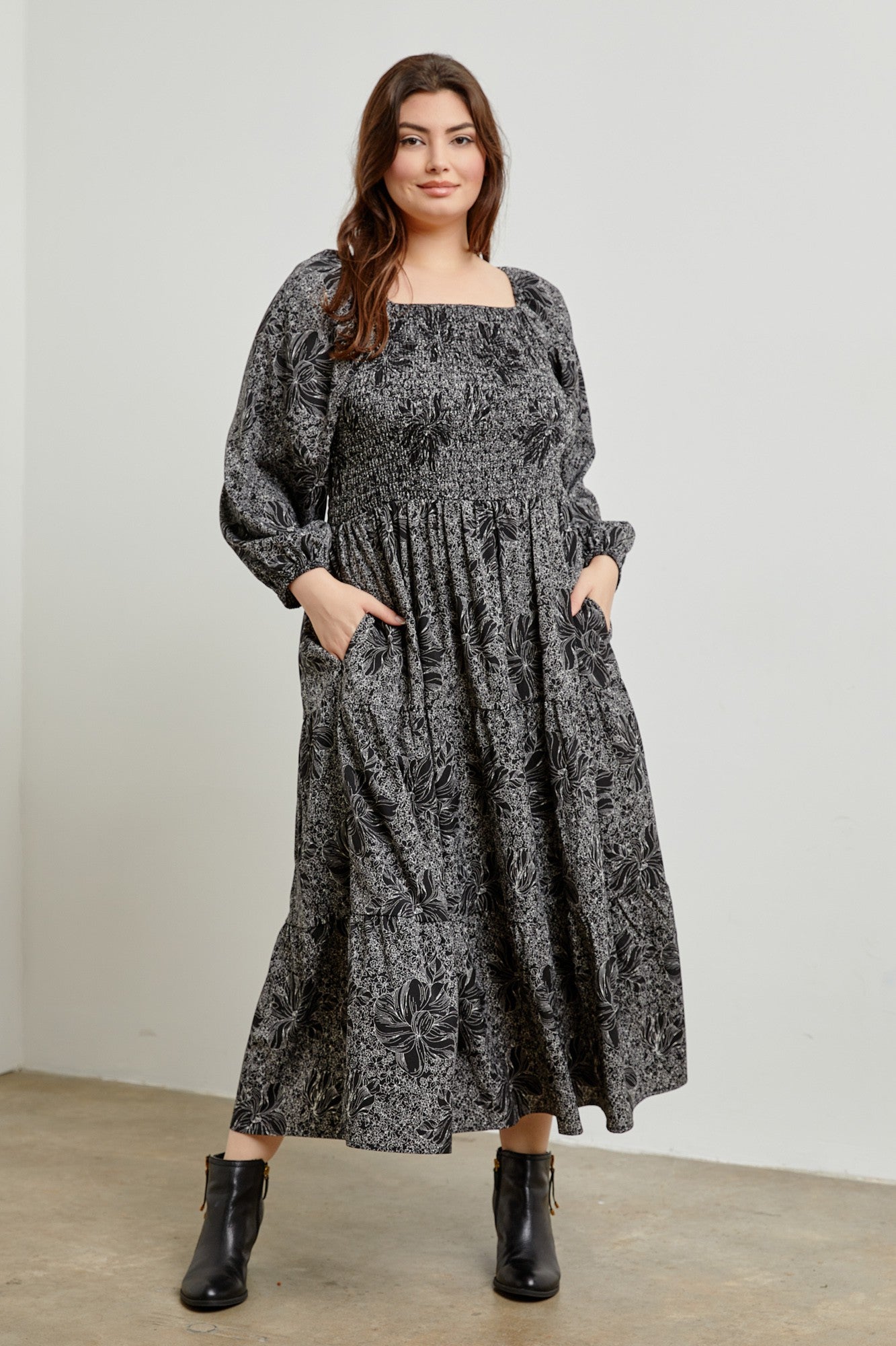 Camille Dress in Black- Plus (2X)