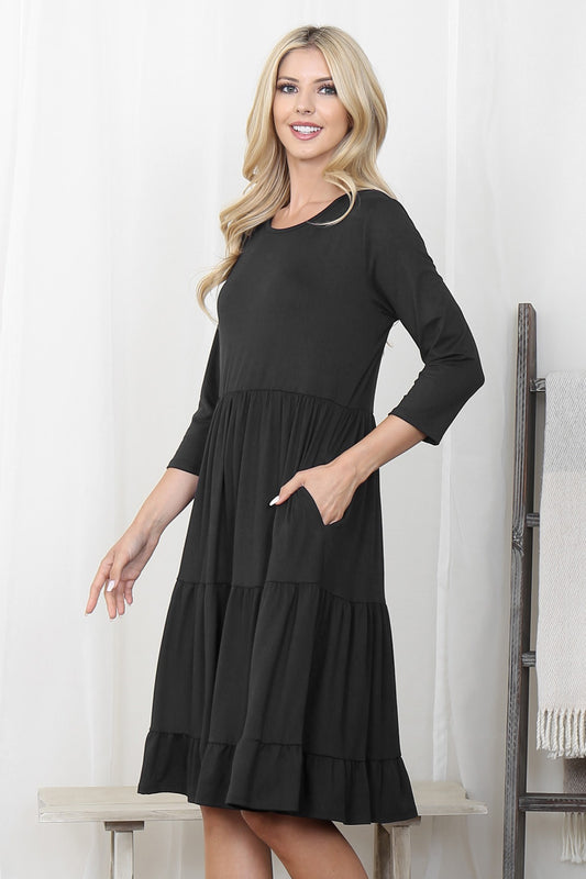Kiara Dress in Black- Misses (S)