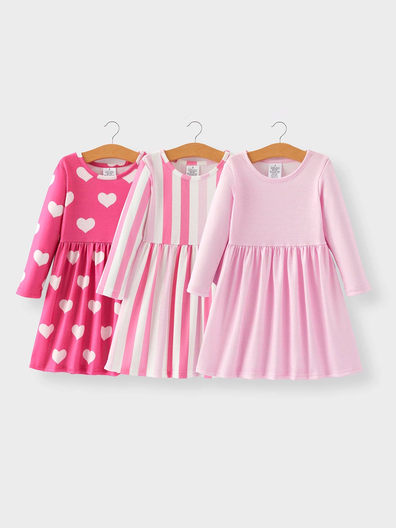 Girls Dress Of 3 PCS In One Package Valentine's Day Stripe Girls Dress 10/12Y Girls Dress Of 3 PCS In One Package Valentine's Day Stripe Girls Dress 10/12Y