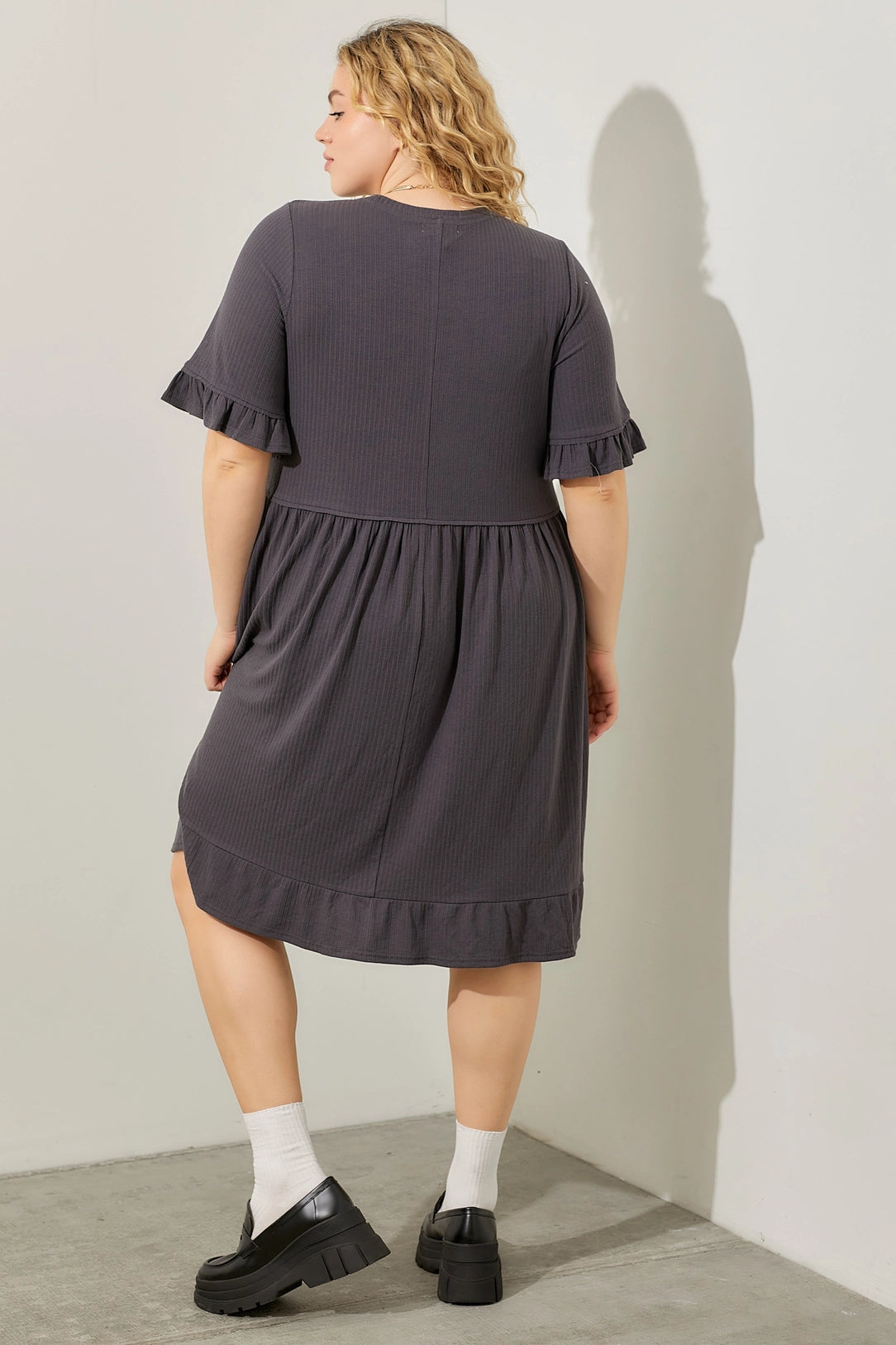 Anniston Dress in Charcoal- Misses and Plus (S-3X)