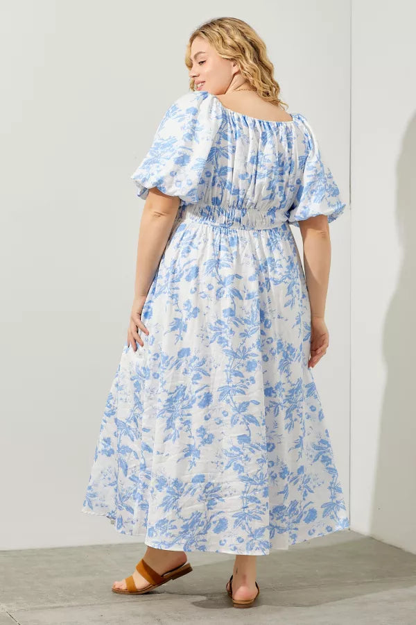 Ninette Dress in Blue- Misses and Plus (L-3X)
