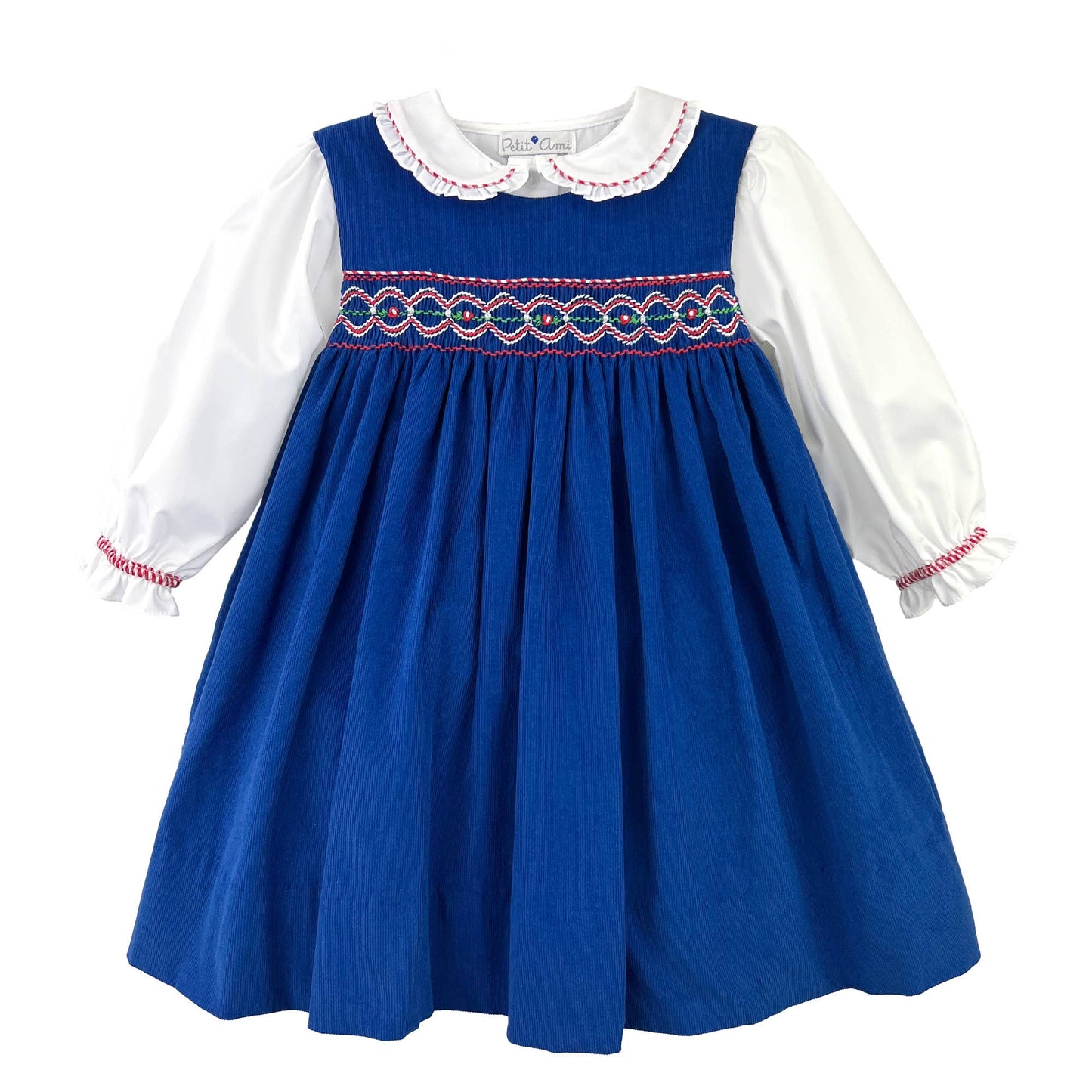Gertrude Jumper & Top in Blue/White- Infant & Girls (6M,12M-4T)