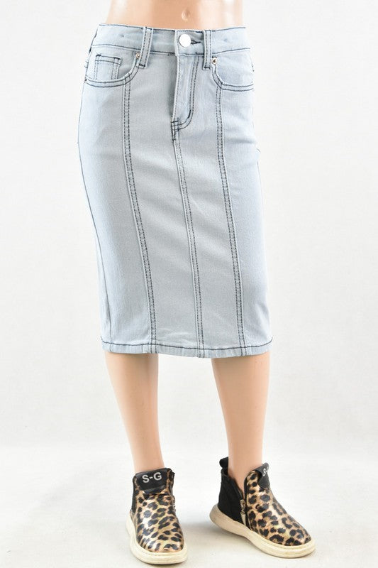 Carmen Denim Skirt in Lt Indigo- Girls (4/6-12/14)