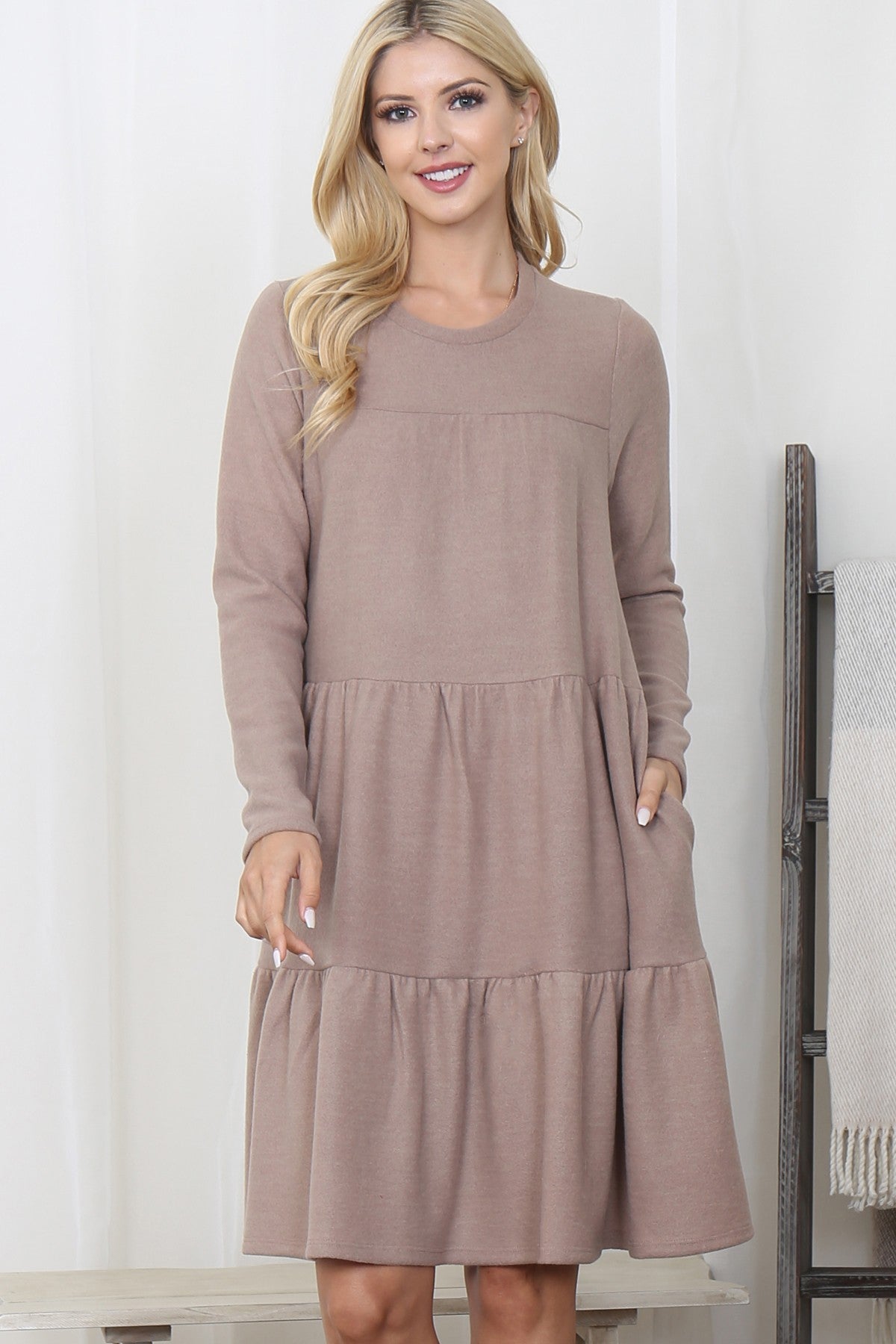 Demi Dress in Mocha- Misses (S-XL)