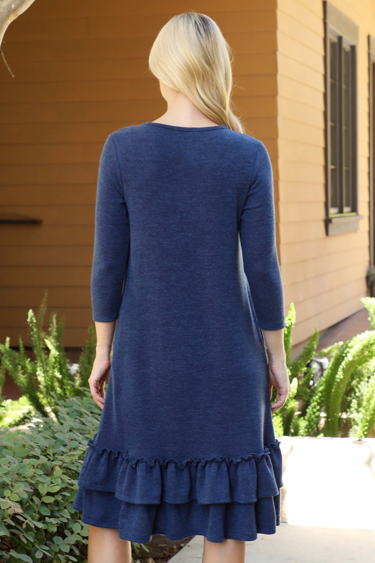Danna Dress in Light Navy- Misses & Plus (S, 1X, 3X)