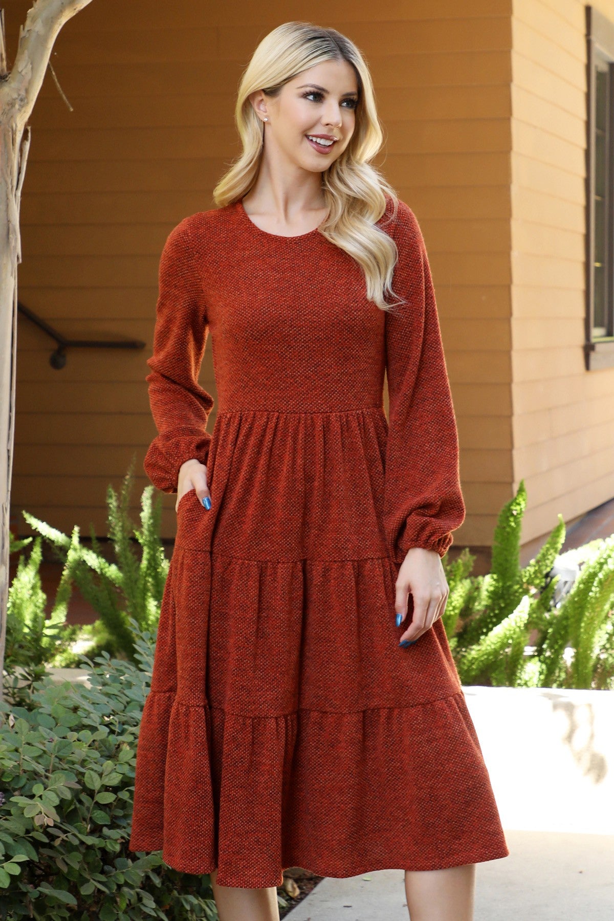 Alessia Dress in Rust- Misses (S-XL)