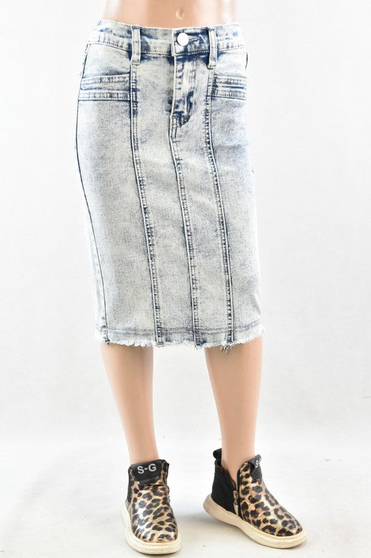 Josey Denim Skirt in Sand Blast- Girls (4/6-12/14)