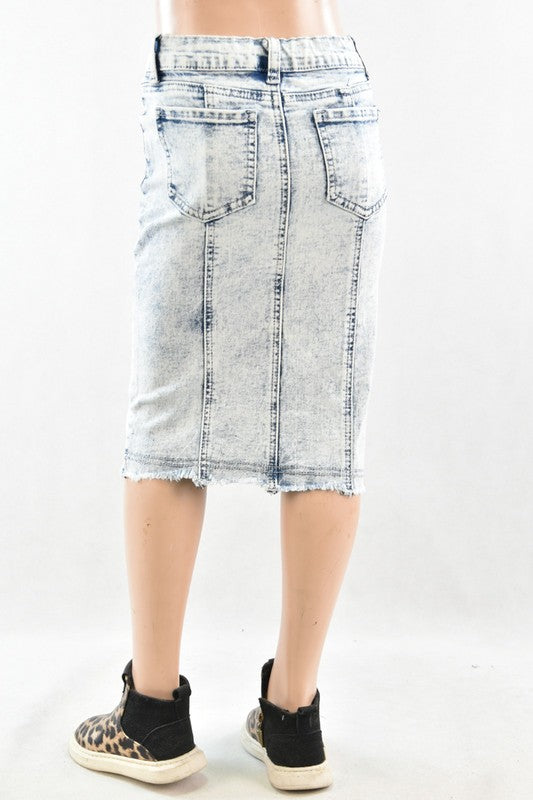 Josey Denim Skirt in Sand Blast- Girls (4/6-12/14)