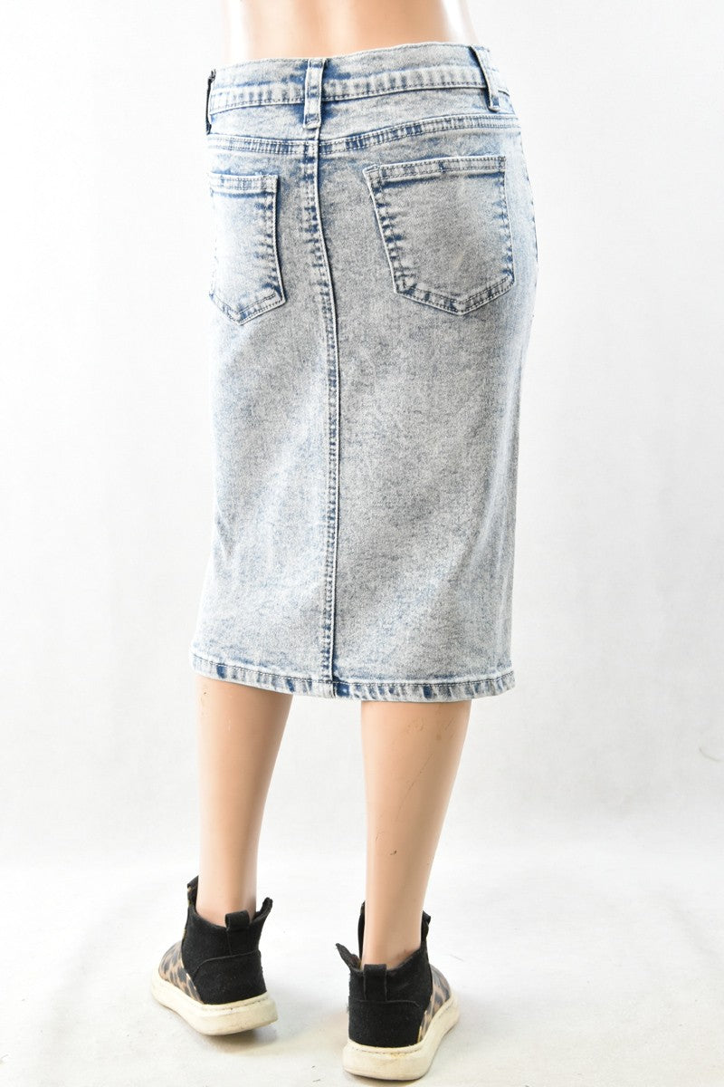 Dennie Denim Skirt in Sand Blast- Girls & Tween (S 4/6- L 12/14)