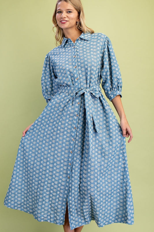 Daisy Jo Dress in Light Denim- Misses (S)