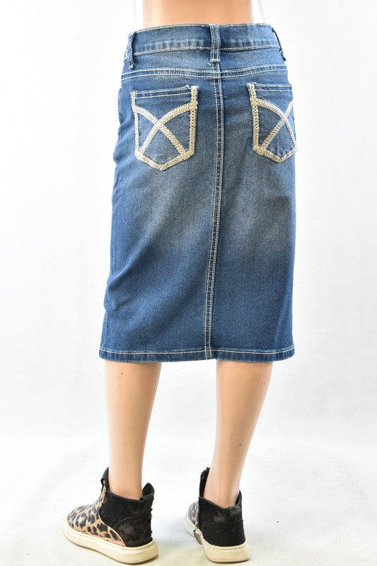 Jett Denim Skirt in Indigo Wash- Girls & Tween (S 4/6-L 12/14)
