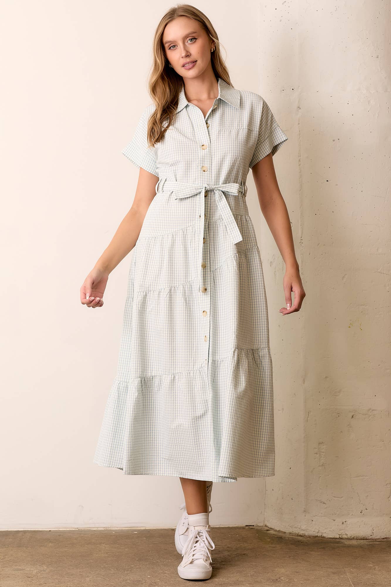 Birdie Dress in Light Blue- Plus (1X,2X,3X) Birdie Dress in Light Blue- Plus (1X,2X,3X)