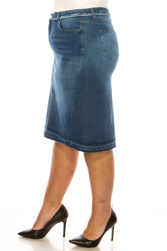 Dakota Denim Skirt in Misses and Plus (S-3X)