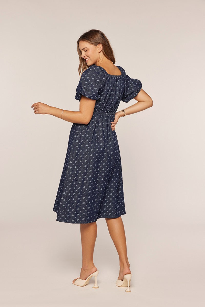 Faye Dress in Indigo Blue- Misses and Plus (S-3X)