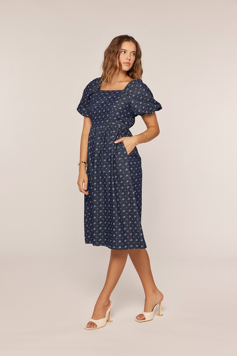 Faye Dress in Indigo Blue- Misses and Plus (S-3X)