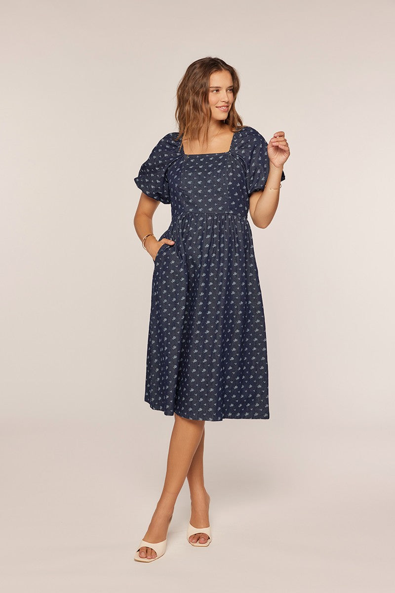 Faye Dress in Indigo Blue- Misses and Plus (S-3X)
