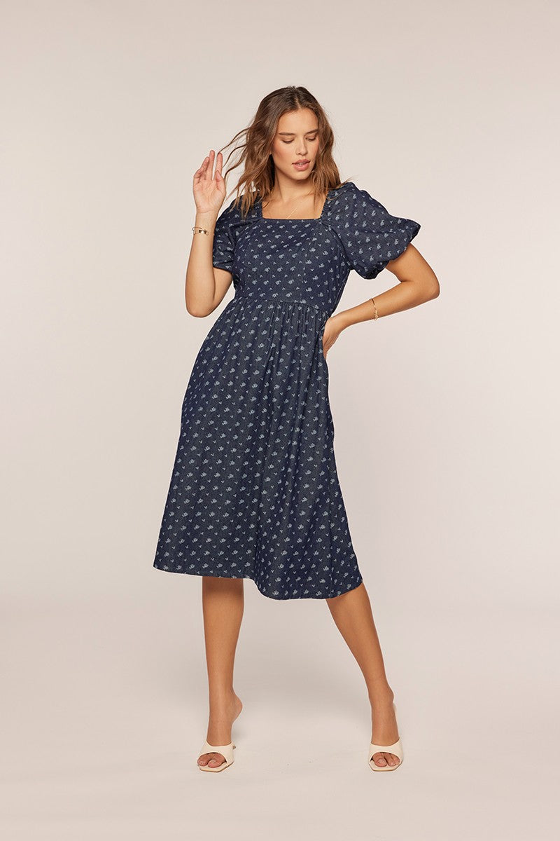 Faye Dress in Indigo Blue- Misses and Plus (S-3X)