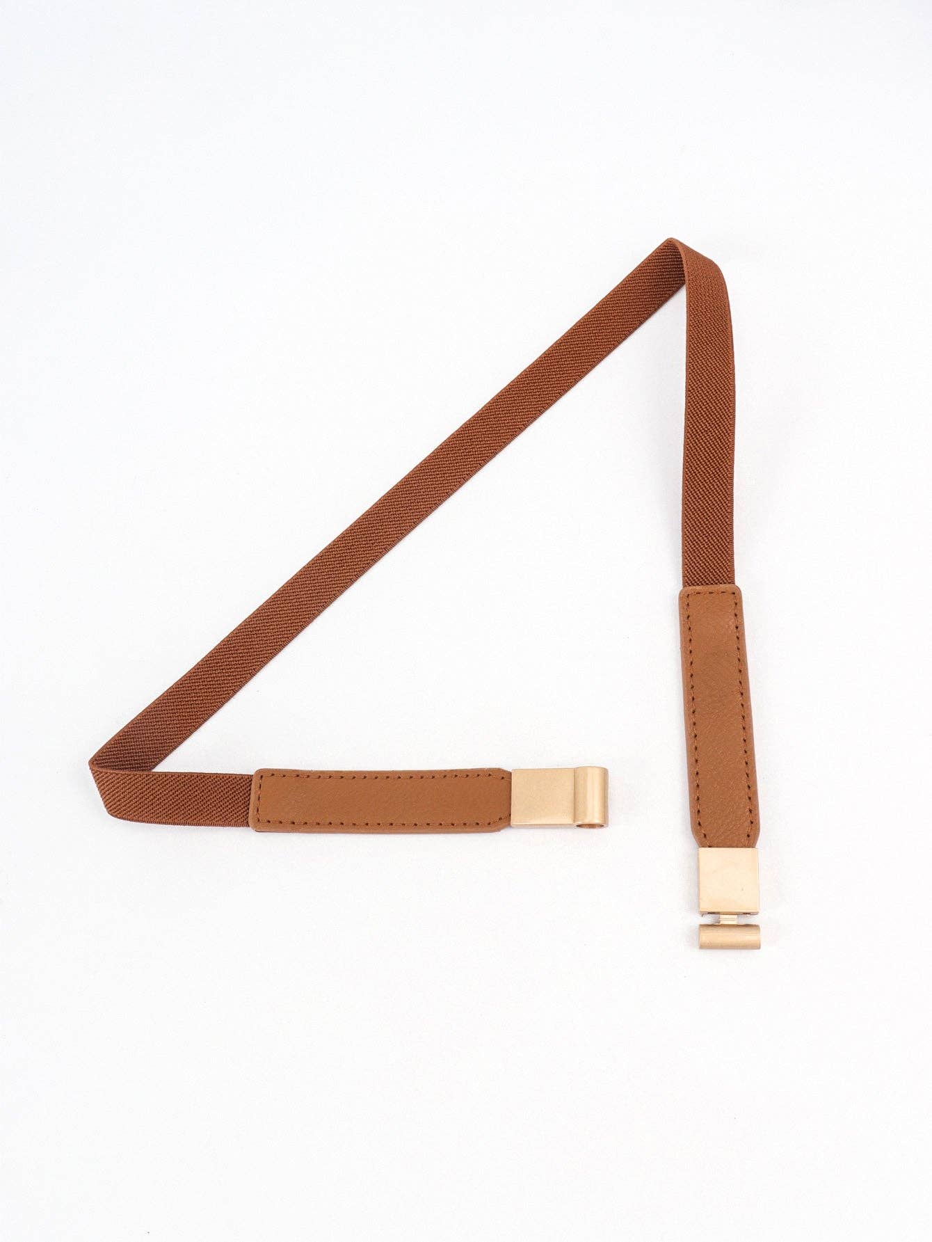Elastic Skinny Belt in Caramel- Accessories