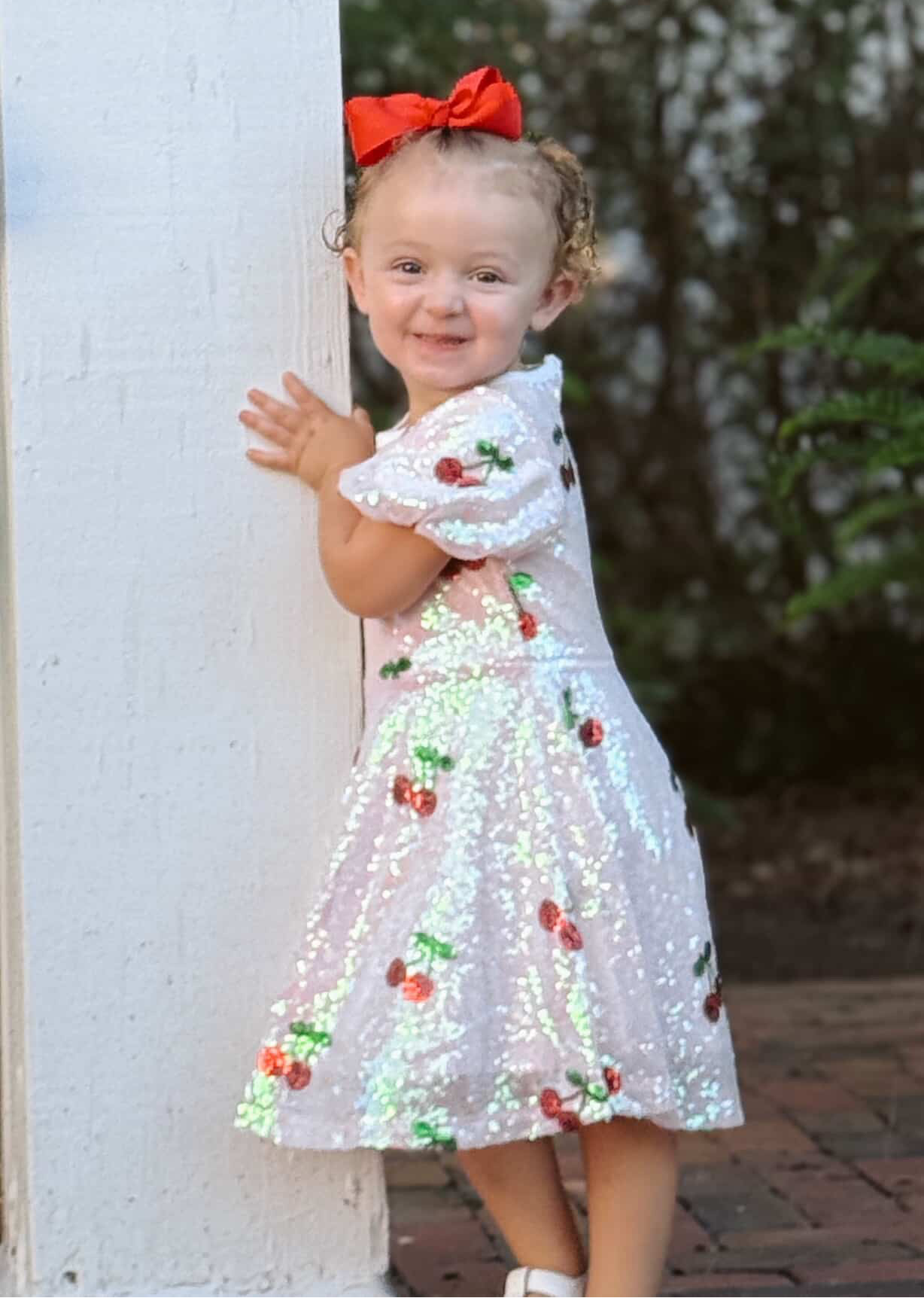 Sweet Cherry Sequins Dress in Pink- Girls (2-7)