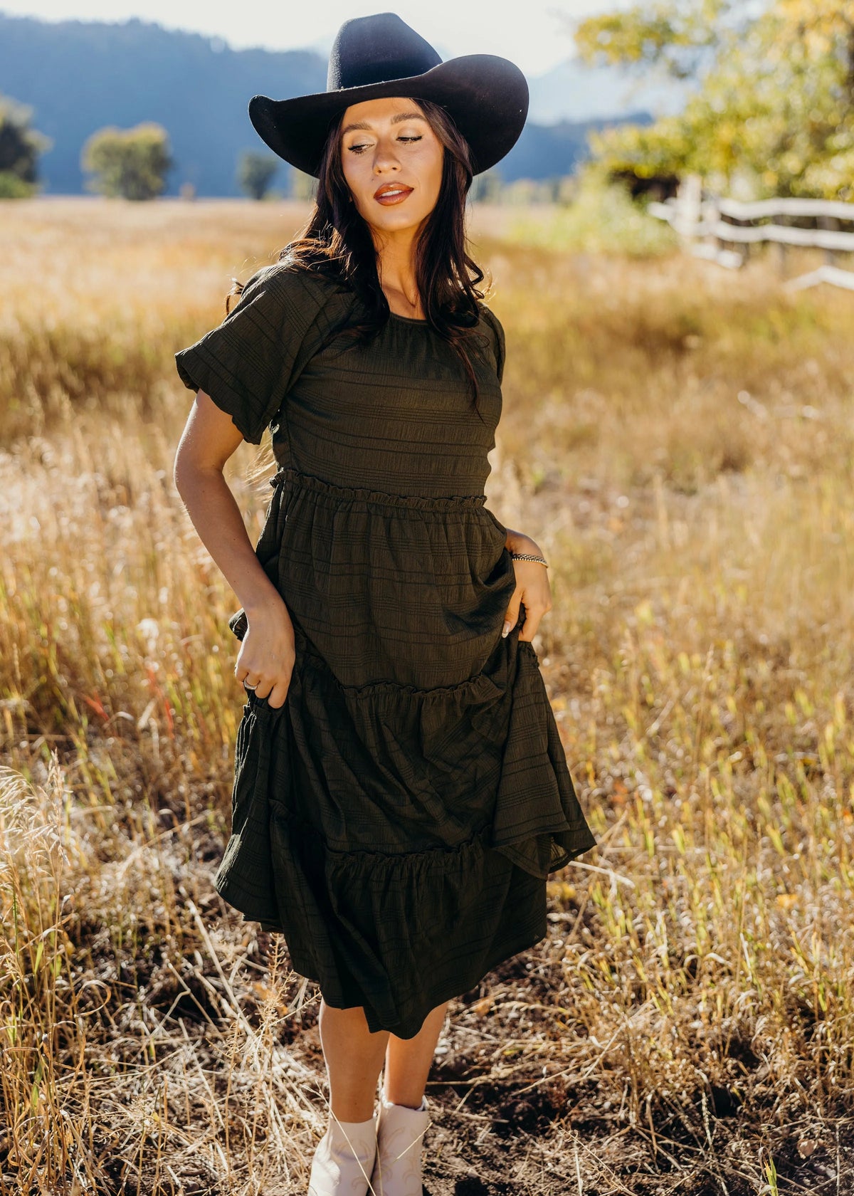 Serena Dress in Arugula- Misses and Plus (XS-4X)