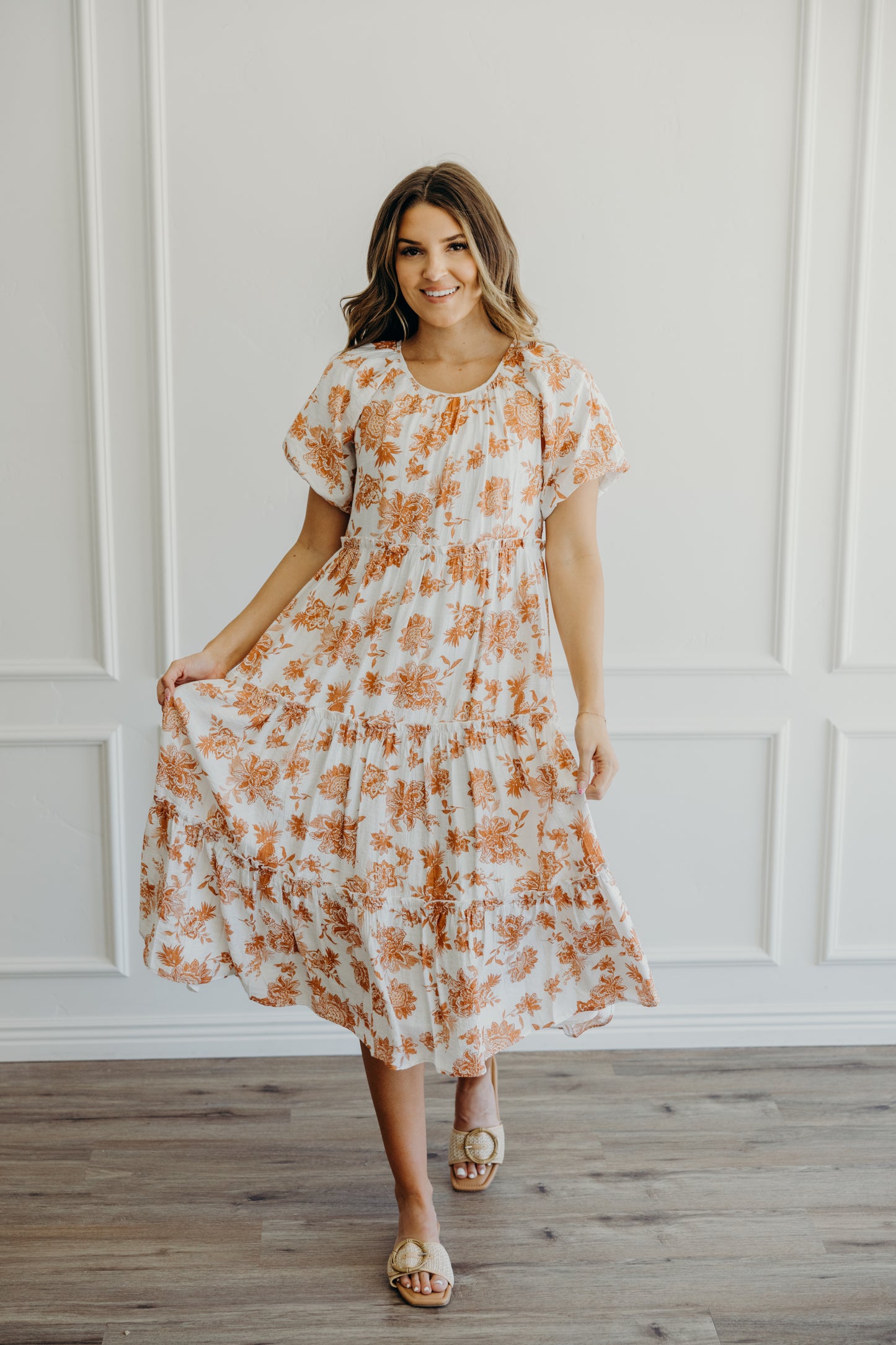 Serena Dress in Marine Magnolia- Misses and Plus (XS-4X)