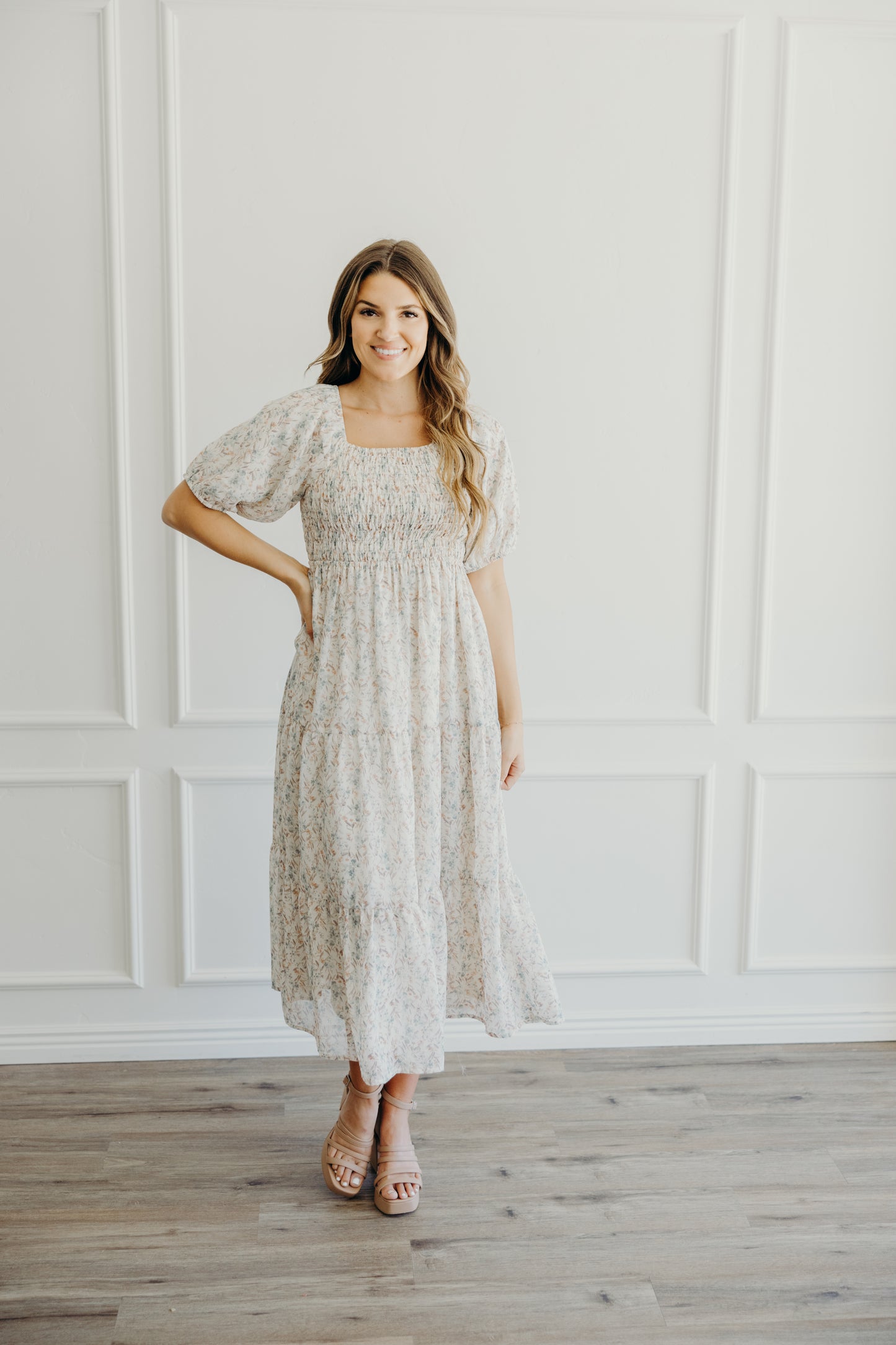 Indy Dress in Seaglass Blossom- Misses, Plus and Extended Plus (XS-4X)