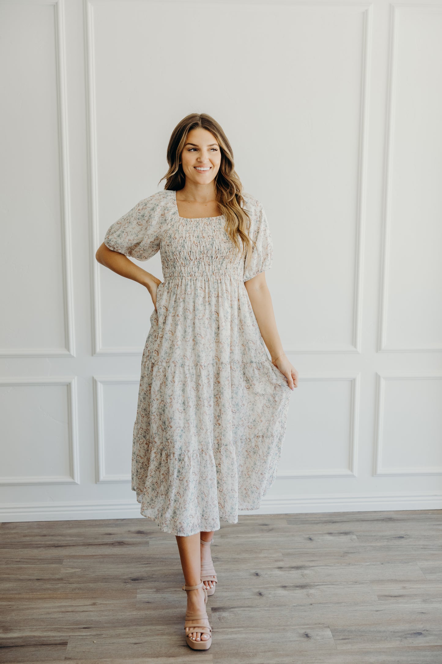 Indy Dress in Seaglass Blossom- Misses, Plus and Extended Plus (XS-4X)