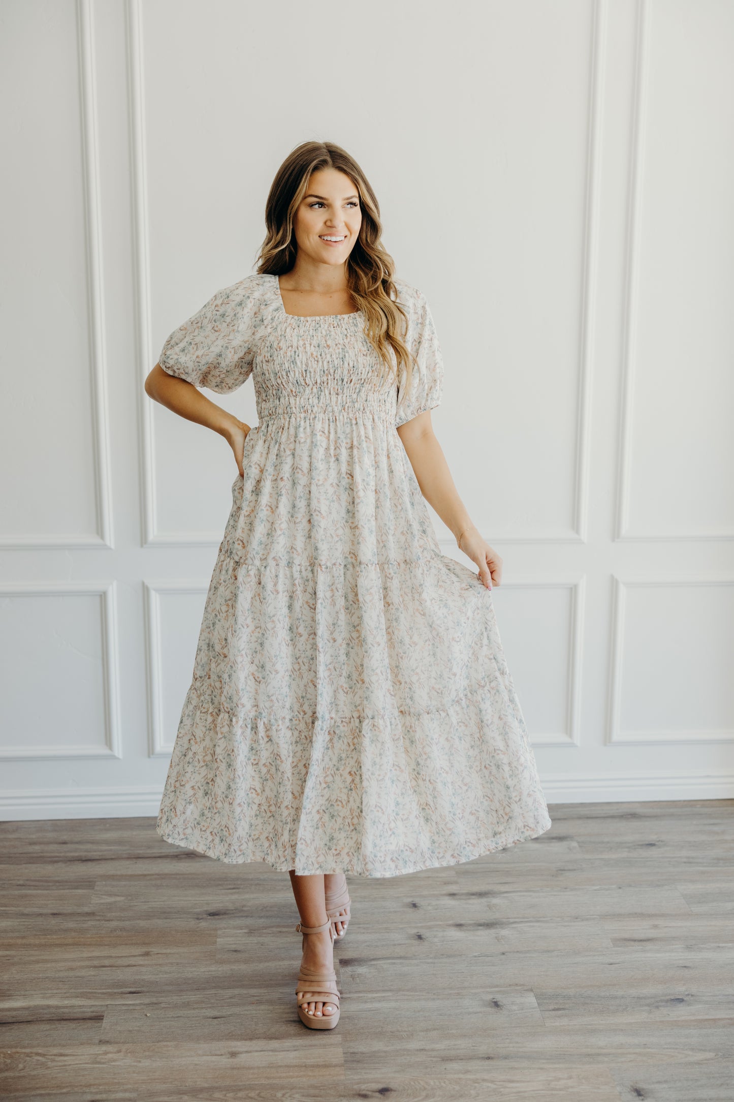 Indy Dress in Seaglass Blossom- Misses, Plus and Extended Plus (XS-4X)