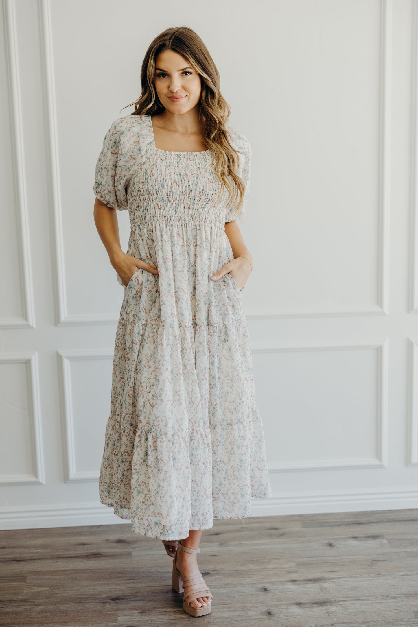 Indy Dress in Seaglass Blossom- Misses, Plus and Extended Plus (XS-4X)