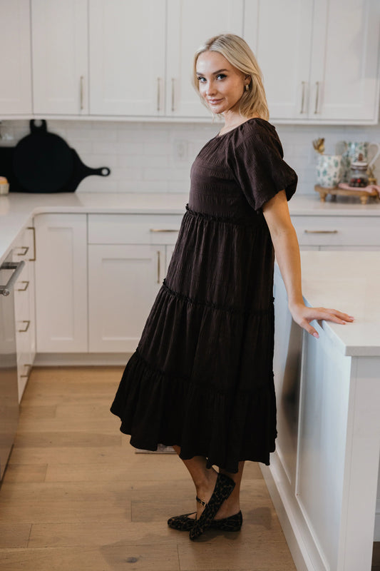 Serena Dress in Fudge- Misses and Plus (XS-XL,3X,4X)
