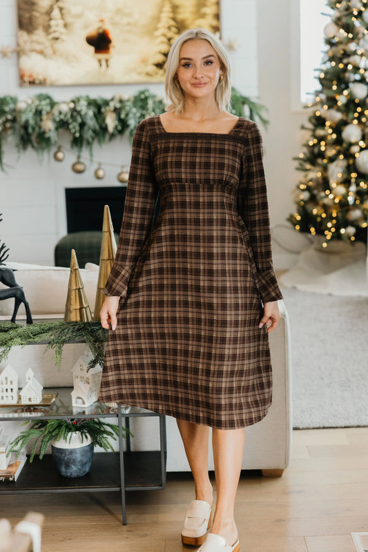 Gretchen Dress in Toasted Chestnut- Misses and Plus (XS-2X)