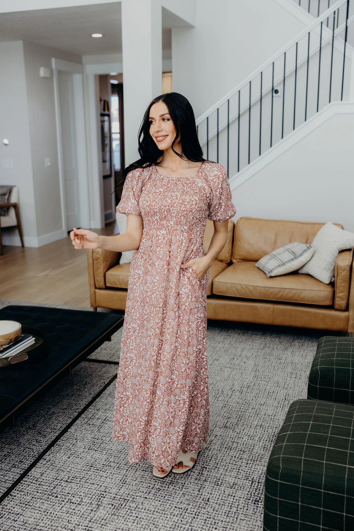 Indigo Dress in Marsala Mandala- Misses and Plus (XS-4X)