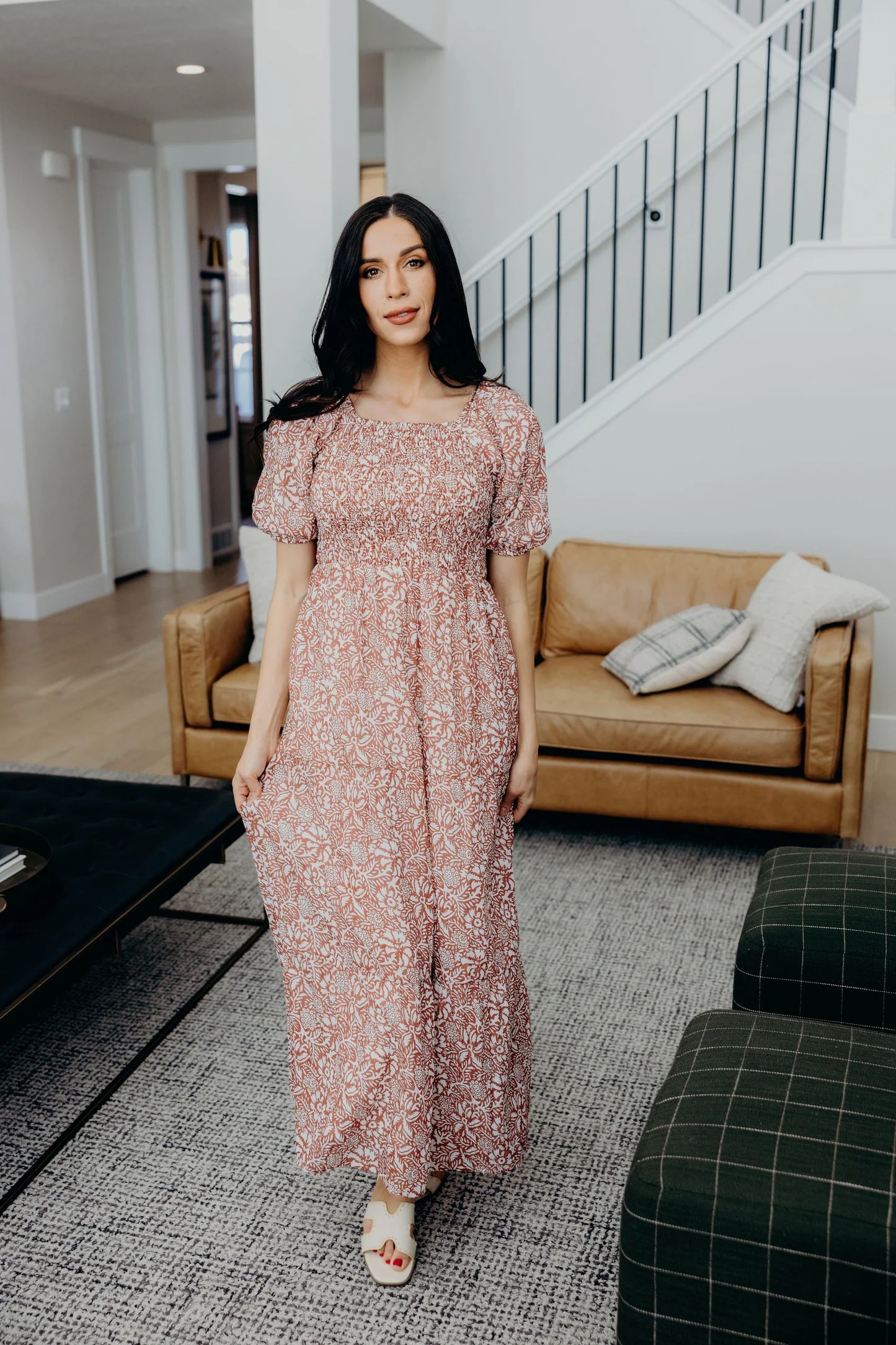 Indigo Dress in Marsala Mandala- Misses and Plus (XS-4X)